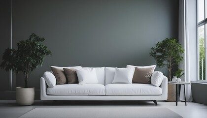  Modern Minimalist Living Room with White Sofa