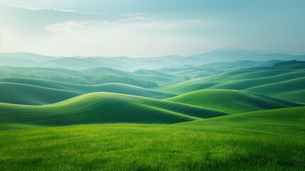 Fototapeta premium landscape with green hills and sky