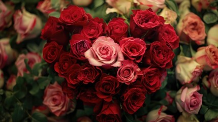 Roses compose the heart