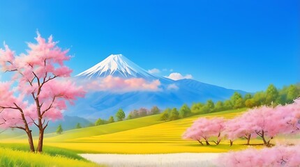 spring landscape with trees