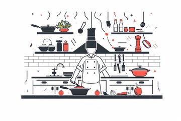 a chef is cooking in the kitchen