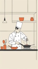 a chef is cooking in the kitchen