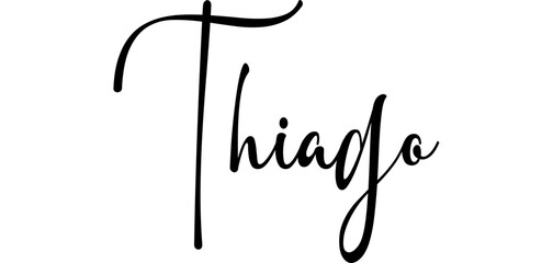 Thiago - colore nero - parola nome scritta  - ideale per websites, presentazioni, biglietti, banners,  sweatshirt, stampe, cricut, silhouette, sublimazioni, etichette, adesivi