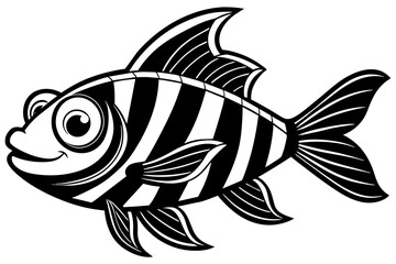 striped goofy fish   silhouette vector