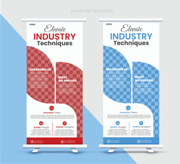 Corporate roll-up banner design, roll-up banner, x banner, vertical ad roll-up banner template.