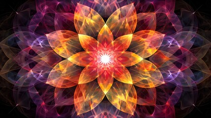 Radiant Fractal Flower Mandala