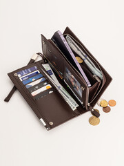 Functional mens leather wallet with smart organization