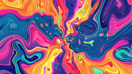 Psychedelic Abstract Background with Vivid Colors and Intricate Patterns