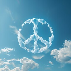 Obraz premium peace sign made of clouds in the sky