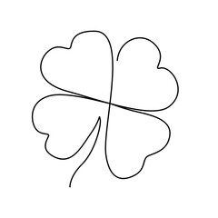 a clover drawn in black