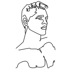single line drawing of a man