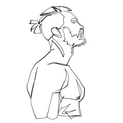 single line drawing of a man