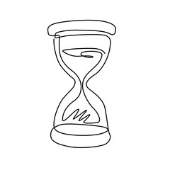 an hourglass with a single line drawn on it