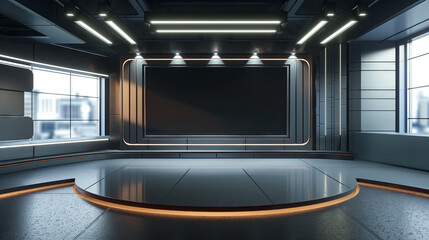 Television studio, virtual studio set. ideal for green screen compositing