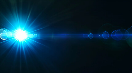 Fototapeta premium Lense flare overlay on black background design element