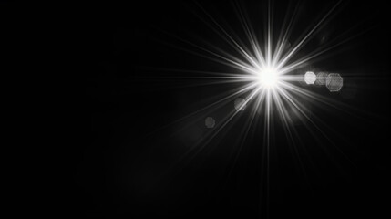 Obraz premium Lense flare overlay on black background design element