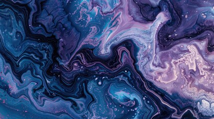 Fototapeta premium Abstract marble effect created with acrylic paints Textured marbling art with rippled patterns