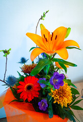 Colorful bouquet of flowers, suitable as background or greeting card