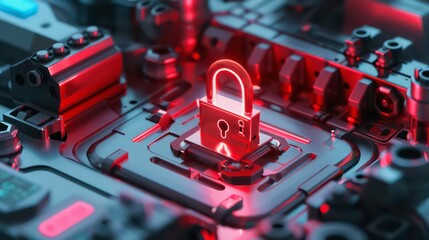 Visualization of data protection cyber security futuristic cybernetic background. AI Generative