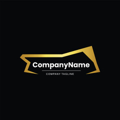 A modern and dynamic logo with a golden ribbon design. Suitable for businesses and technology companies aiming for a sleek and professional brand image.
