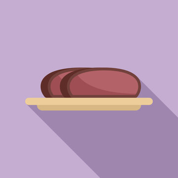 sliced meat on plate clip art preview