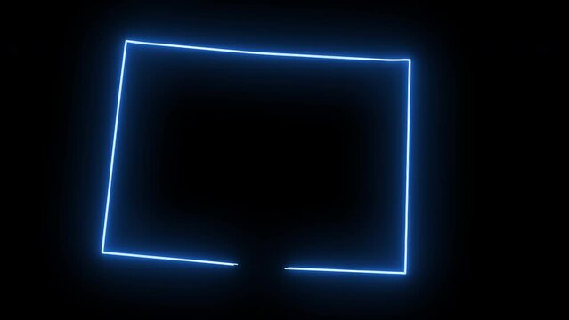 map of the state of Colorado in the united states with a blue glowing neon effect