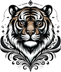 tiger head vector illustration