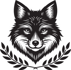 wolf head icon Silhouette Vector 