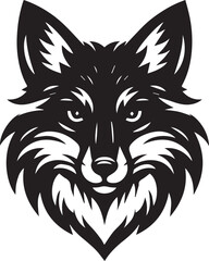 wolf head icon Silhouette Vector 