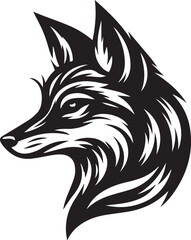 wolf head icon Silhouette Vector 
