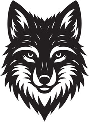 wolf head icon Silhouette Vector 
