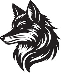 wolf head icon Silhouette Vector 