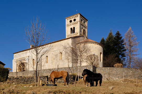 church of Santa Cecilia, Mollo, Ripolles, Girona province, Catalonia, Spain