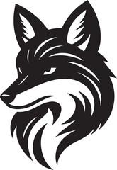wolf head icon Silhouette Vector 