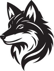 wolf head icon Silhouette Vector 