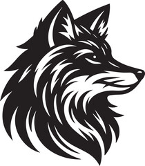 wolf head icon Silhouette Vector 