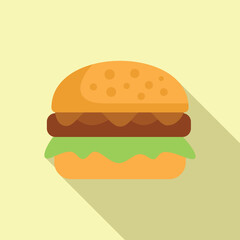 Mouthwatering burger with beef patty, fresh salad and toasted sesame seeds bun, illustrating fast food concept