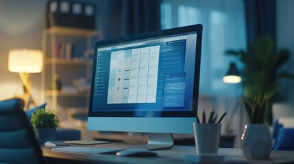 Close-up of a modern desktop computer screen showing a time management app