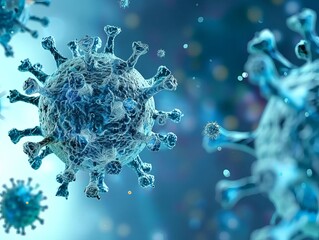 bacteria under microscope 3d rendered illustration of a virus abstract medical background