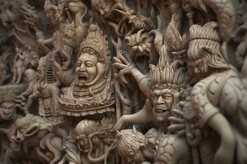 Obraz premium detailed view of an ancient mythological artifact