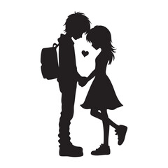 Romantic love vector silhouette