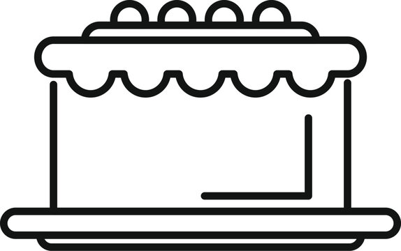 recommend clip art: Simple line art icon of a bakery shop building facade, perfect for representing a small business or startup