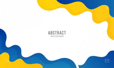 Modern blue and yellow abstract liquid shape background. Vector illustration
