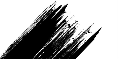 Black and white banners with abstract ink brush