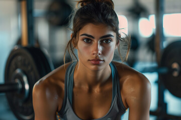 ragazza che si allena in palestra