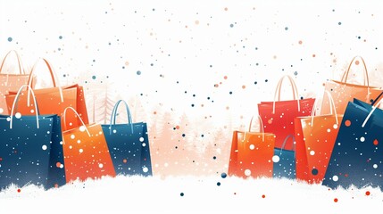 Colorful White Fashion Shopping Bags Arranged on Minimalist White Background Highlighting Retail, Consumerism, and Modern Shopping Concepts