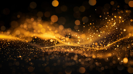 Obraz premium Golden dust with bokeh abstract background image