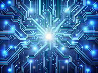 Obraz premium Futuristic Digital Circuit Board Pattern - Hi-Tech Technology Background Illustration