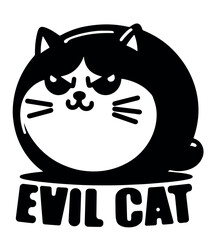 EVIL CAT _ Raound cartoon angry cat