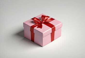 Obraz premium Generative AI creates a nostalgic vintage illustration of a romantic gift box with red ribbon, perfect for Valentine's Day or any special celebration
